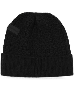 Emporio Armani Cable-Knit Beanie Hat - Black
