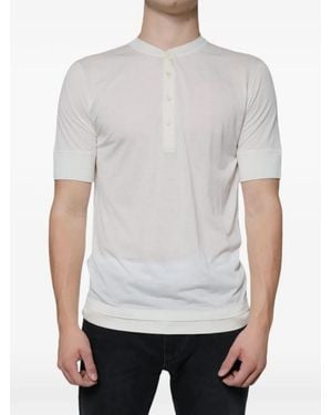 Dolce & Gabbana Short-Sleeves Henley-Neck T-Shirt - White