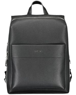 Calvin Klein Textured Buckle-Fastening Backpack - Black