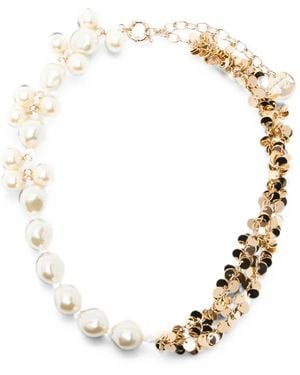 N°21 Faux-Pearl Necklace - Metallic