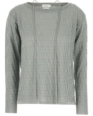 Ballantyne Textured Knit Sweater - Grey