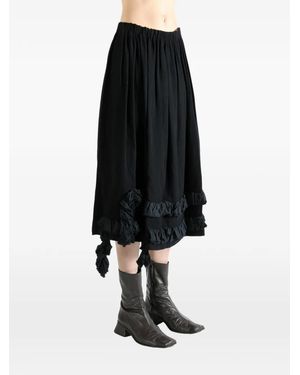 Comme des Garçons Ruffled Midi Skirt - Black