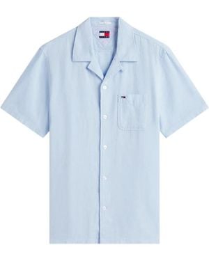 Tommy Hilfiger Short-Sleeve Camp-Collar Shirt - Blue