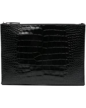 Tom Ford Pochette Texturée À Fermeture Zippée - Noir