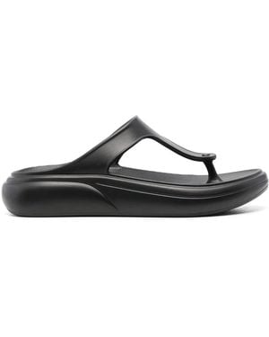 Stuart Weitzman Open Toe Flip Flops - Black
