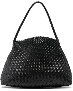 Dragon Diffusion Braided Leather Beach Bag - Black