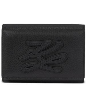 KARL LAGERFELD Medium K/Autograph Bifold Wallet - Black
