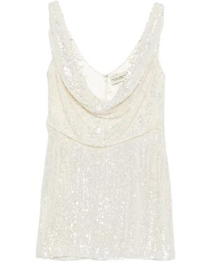 The New Arrivals Ilkyaz Ozel Cowl-Neck Mini Dress - White
