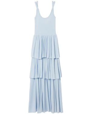 Claudie Pierlot Gelaagde Asymmetrische Gebreide Jurk - Blauw
