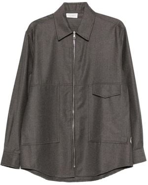 Yes London Zip Pocket Shirt Jacket - Grey