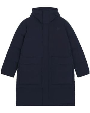 Maison Kitsuné Hooded Pockets Padded Coat - Blue