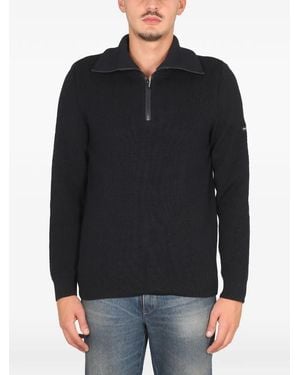 Saint James Jersey con cremallera en el cuello - Negro