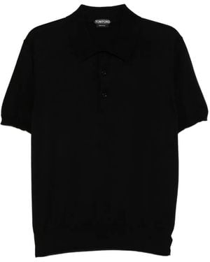 Tom Ford Polo A Maniche Corte - Nero