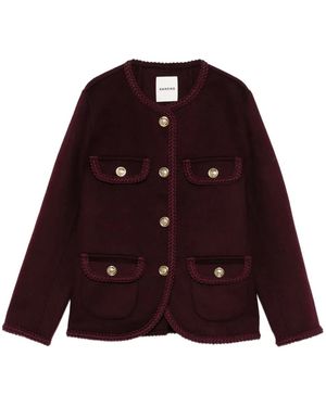 Sandro Wool-Blend Fitted Jacket - Red