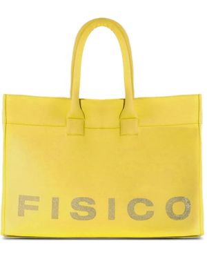 Fisico Borsa Tote Con Decorazione - Giallo