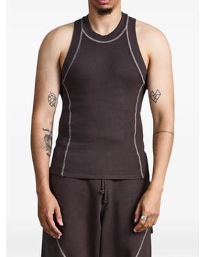 Saul Nash Kinetic Movement Ribbed Contrast-Stitch Vest - Blue