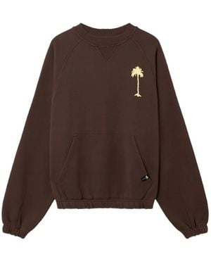 Palm Angels Feel High Regular Crewneck Sweatshirt - Brown