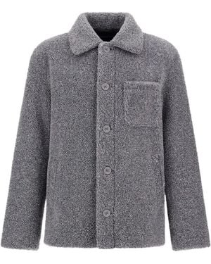Herno Melierte Jacke Mit Teddy-Effekt - Grau