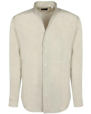 Xacus Mandarin-Collar Linen Shirt - White