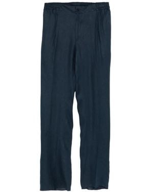 Kiton Elasticated Pleated Trousers - Blue