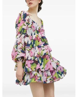 Abercrombie & Fitch Robe Courte À Fleurs - White