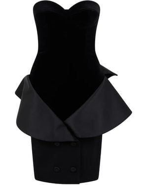 Moschino Sweetheart-Neck Draped Mini Dress - Black