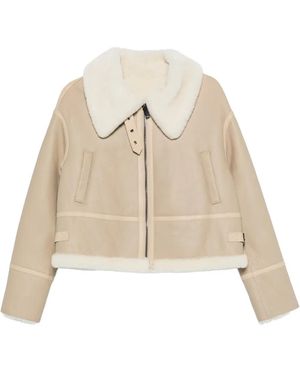 Liska Shearling Belted Jacket - Natural