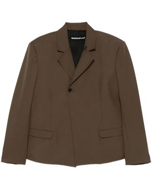 Notrainproof Scissors-Brooch Blazer - Brown