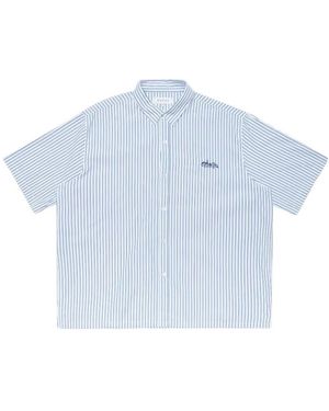 Edwin Gestreiftes Toledo Ss Hemd - Blau