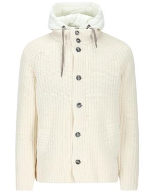 Herno Chunky-Knit Hooded Jacket - White