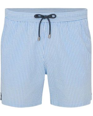 Patrick Assaraf Gestreifte Badeshorts - Blau