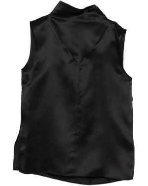 Mark Kenly Domino Tan High-Neck Top - Black