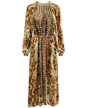 Pierre Louis Mascia Kanada Belted Ruched-Detail Maxi Dress - Metallic
