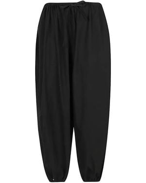 mizuiro ind Tapered-Leg Elasticated-Hem Pants - Black