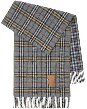 Burberry リバーシブル チェック スカーフ - グレー