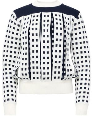 JW Anderson ジャカード スリット セーター - ホワイト