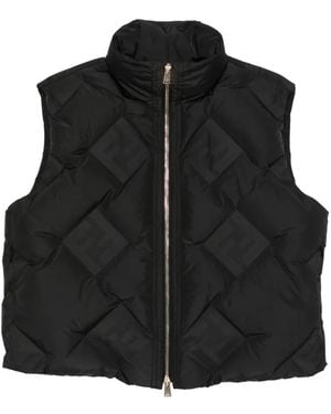 Fendi Puffy Jacquard Gilet - Black