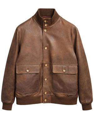 LES HÉRITIERS Ridaura Leather Jacket - Brown