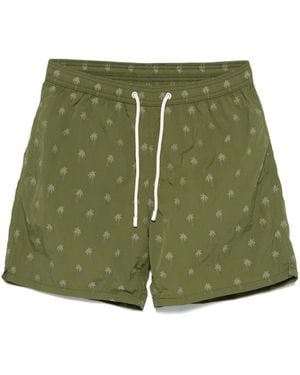 MC2 Saint Barth Patmos Palm-Jacquard Swim Shorts - Green