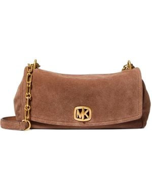 Michael Kors Bryant Small Suede Convertible Shoulder Bag - Brown