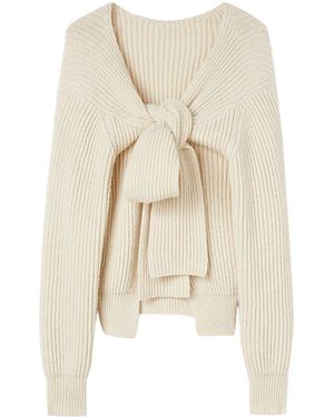 Jil Sander オープンバック リブニットセーター - ナチュラル