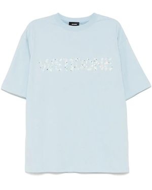 we11done Sparkle-Logo T-Shirt - Blue
