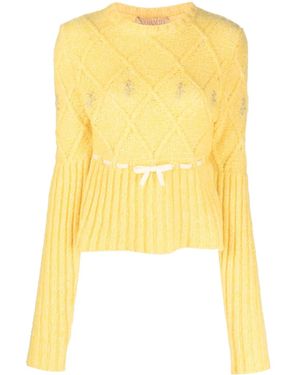 Cormio Maglione Con Ricamo A Fiori - Giallo