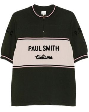 Paul Smith Half-zip striped sweater - Schwarz