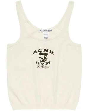 Acne Studios Gym-Print Tank Top - White