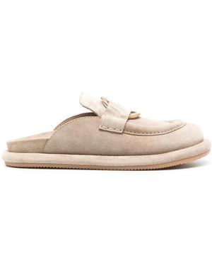 Moncler Bell Suede Mules - Brown