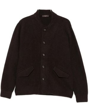 Zanone Gerippter Cardigan - Schwarz