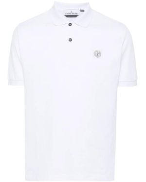 Stone Island Poloshirt Mit Kompass-Applikation - Weiß