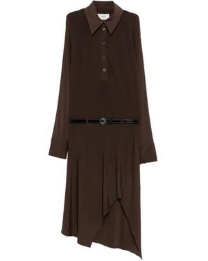 Coperni Shirt Midi Dress - Brown