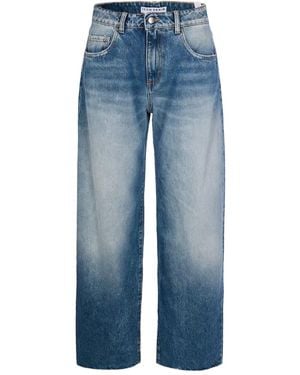 ICON DENIM Star-Detail Cotton Jeans - Blue